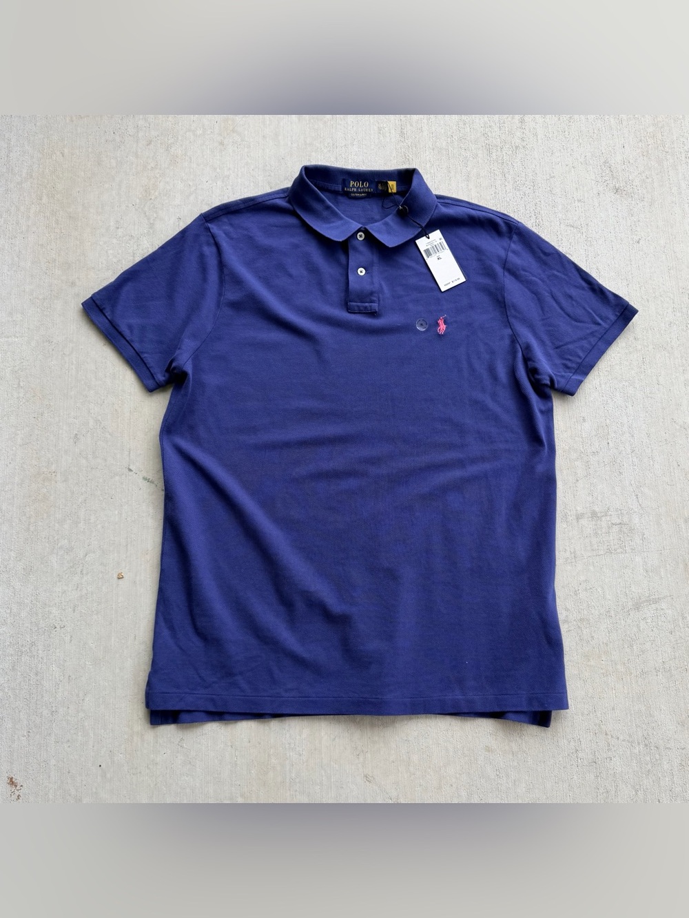 Ralph Lauren Polo Shirt Pullover Knit Cotton Men Size XL Custom Slim Fit New